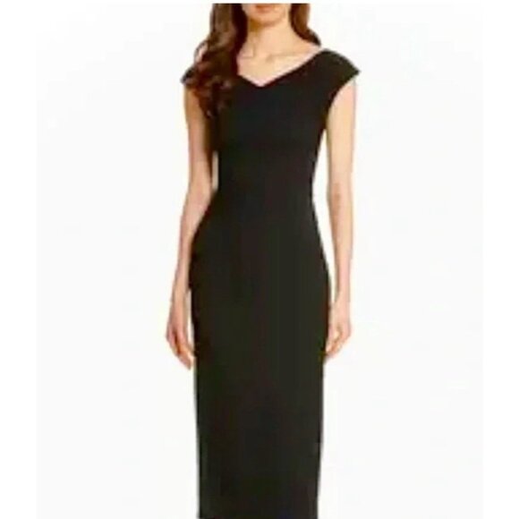 Ralph Lauren Dress 4 Black Evening Stretch Maxi Formal Wedding Cruise Party New - Picture 1 of 10